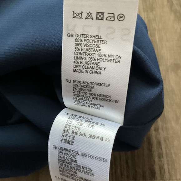 REISS Navy Blue Sheath Dress w/ Black Lace Neckline & Detail Sz US 10 $345 - Picture 4 of 5